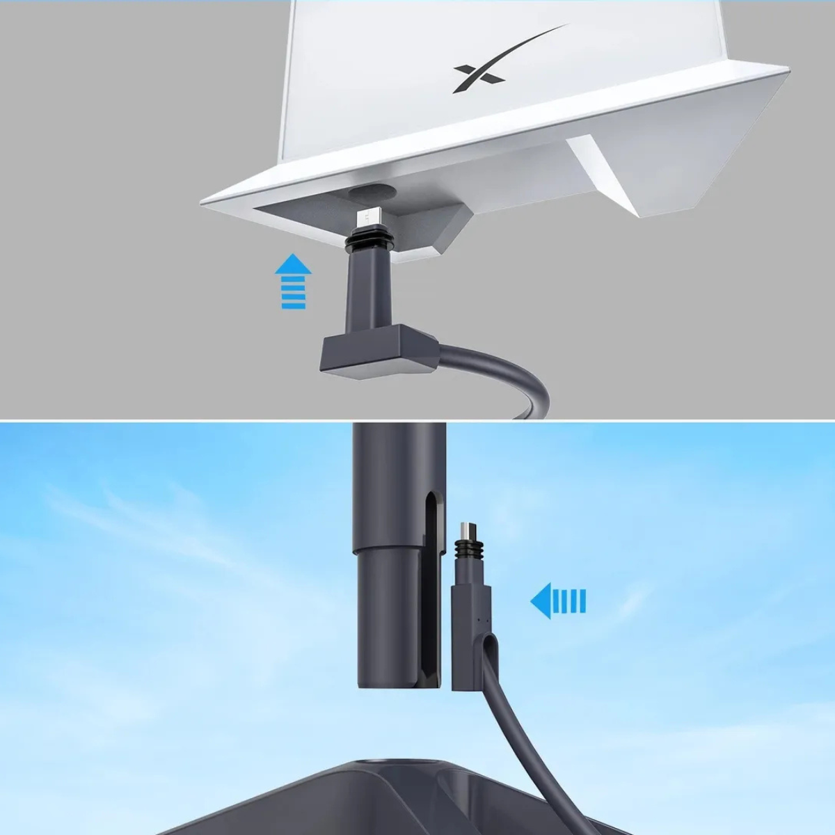 instalación cable starlink motorizado